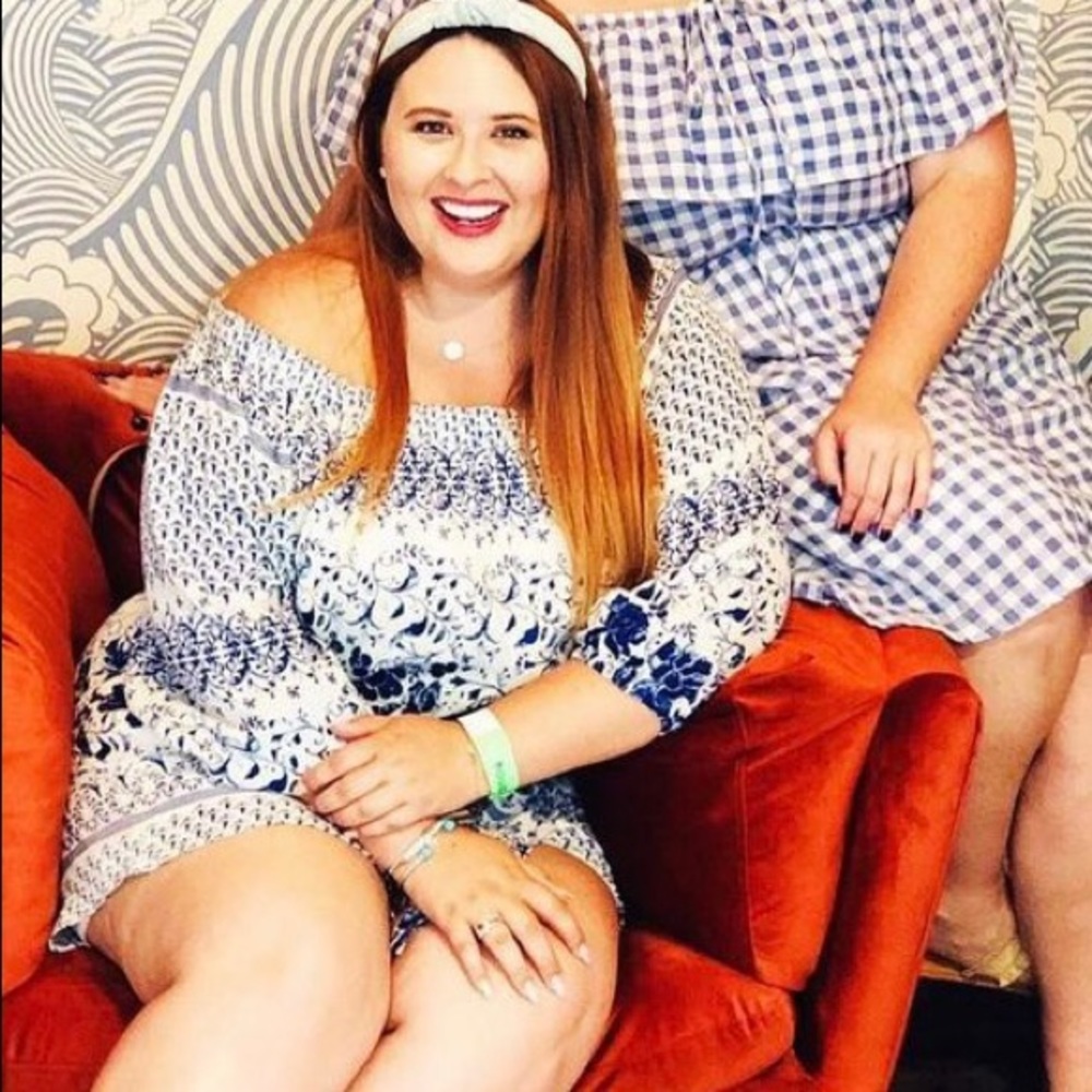 Anthropologie blue and white romper